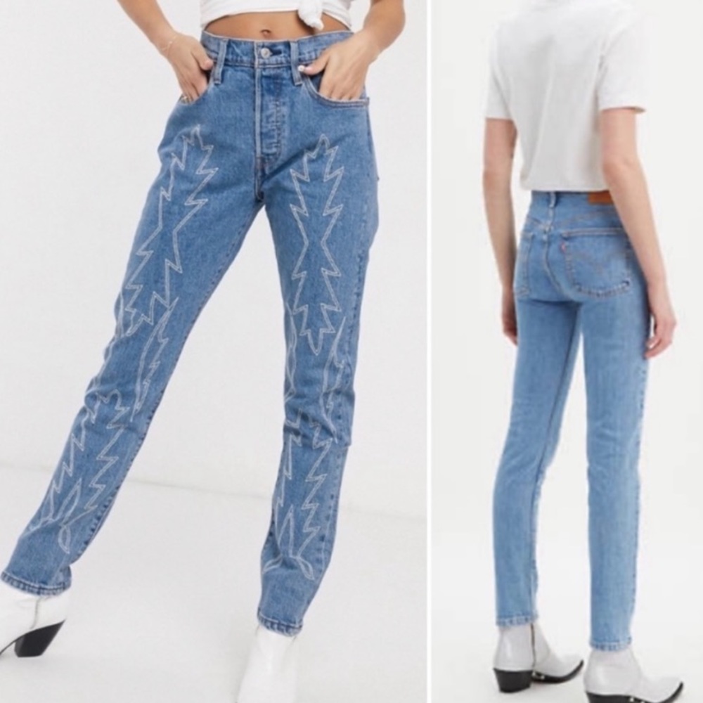 Embroidered 501 levi jeans